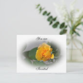 Postale Faire-part Carte de notification Rose Dorée (Debout devant)