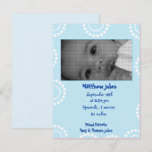 Postale Faire-part carte de photo d'annonce de garçon (Devant / Derrière)