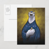 Postale Faire-part Carte de post-diplôme de l'ours polaire bleu (Devant / Derrière)