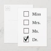 Postale Faire-part Carte de poste de doctorat (Devant / Derrière)