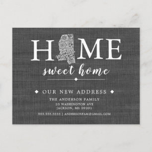 Postale Faire-part Carte de poste de transfert d'état MISSISSIPPI