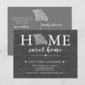 Postale Faire-part Carte de poste de transfert d'état MISSOURI (Devant / Derrière)