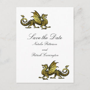 Postale Faire-part Carte de pré-annonce de mariage Dragon d'Or