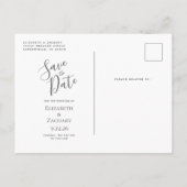 Postale Faire-part Carte de pré-annonce Teal Blue Silver Agate (Dos)