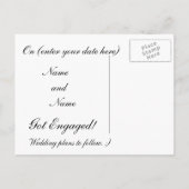 Postale Faire-part Carte de publication de l'annonce de fiançailles (Dos)