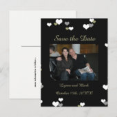 Postale Faire-part Carte de rappel à date noire et dorée (Devant / Derrière)