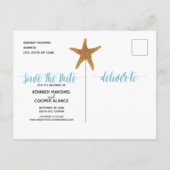 Postale Faire-part Carte de rappel à thème de plage étoile de mer (Dos)