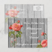 Postale Faire-part Carte de rappel Rose d'Orléans (Devant / Derrière)