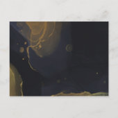 Postale Faire-part carte de réception en marbre noir et or (Dos)