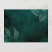 Postale Faire-part carte de réception moderne vert émeraude et feuill (Dos)