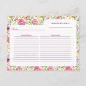 Postale Faire-part Carte de recette Blooming Chic Menthe et rose pour (Dos)