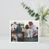 Postale Faire-part Carte de remerciement de mariage à monogramme de f (Debout devant)