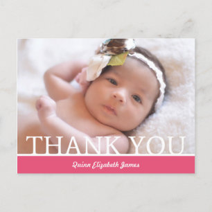Postale Faire-part Carte de remerciement personnalisée pour bébé fill