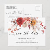 Postale Faire-part Carte de sauvegarde à date de mariage Boho Pampas (Devant / Derrière)