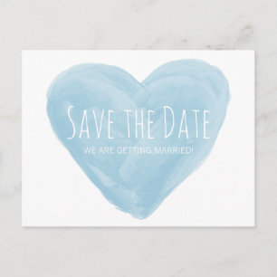 Postale Faire-part Carte de sauvegarde à date du cœur à l'aquarelle b
