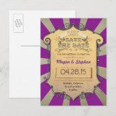 Postale Faire-part Carte de sauvegarde Carnaval Violet (Devant / Derrière)