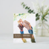 Postale Faire-part Carte de sauvegarde de date chic - Marron (Debout devant)