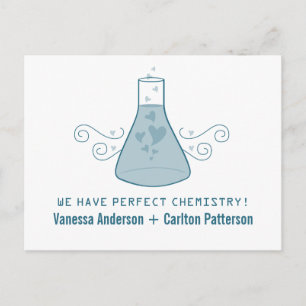Postale Faire-part Carte de sauvegarde de date de chimie douce bleue