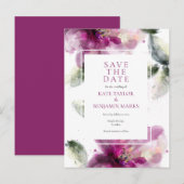 Postale Faire-part Carte de sauvegarde de date de fleur de lis rose a (Devant / Derrière)