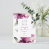 Postale Faire-part Carte de sauvegarde de date de fleur de lis rose a (Debout devant)