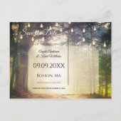 Postale Faire-part Carte de sauvegarde de date de forêt enchantée (Dos)
