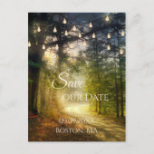 Postale Faire-part Carte de sauvegarde de date de forêt enchantée (Devant)