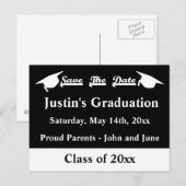 Postale Faire-part Carte de sauvegarde de date de graduation blanche  (Devant / Derrière)