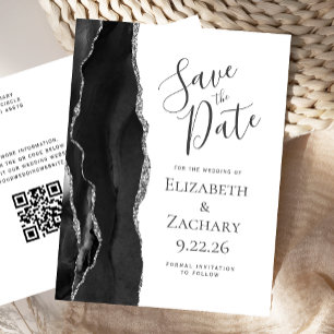 Postale Faire-part Carte de sauvegarde de date de mariage à code QR e