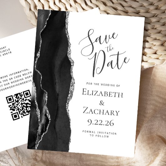 Postale Faire-part Carte de sauvegarde de date de mariage à code QR e