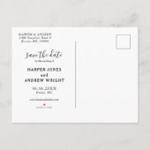 Postale Faire-part Carte de sauvegarde de date de mariage à l'aquarel (Dos)