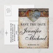 Postale Faire-part Carte de sauvegarde de date de mariage champêtre d (Devant / Derrière)