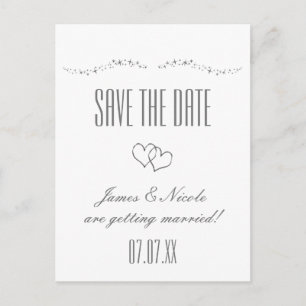 Postale Faire-part Carte de sauvegarde de date de mariage coeurs arge