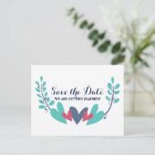 Postale Faire-part Carte de sauvegarde de date de mariage coeurs et v (Debout devant)