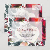 Postale Faire-part carte de sauvegarde de date de Noël d'hiver (Devant / Derrière)