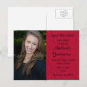 Postale Faire-part Carte de sauvegarde de date de remise des diplômes (Devant / Derrière)