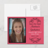 Postale Faire-part Carte de sauvegarde de date de remise des diplômes (Devant / Derrière)