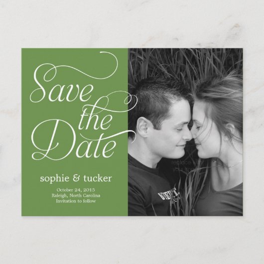 Postale Faire-part Carte de sauvegarde de date de script charmant (Devant)