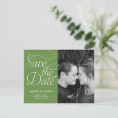 Postale Faire-part Carte de sauvegarde de date de script charmant (Debout devant)