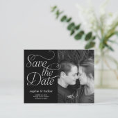 Postale Faire-part Carte de sauvegarde de date de script charmant (Debout devant)