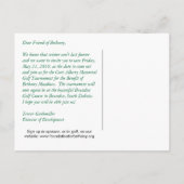 Postale Faire-part Carte de sauvegarde de date de tournoi de golf (Dos)