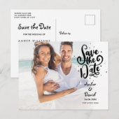 Postale Faire-part Carte de sauvegarde de date Écriture élégante Phot (Devant / Derrière)