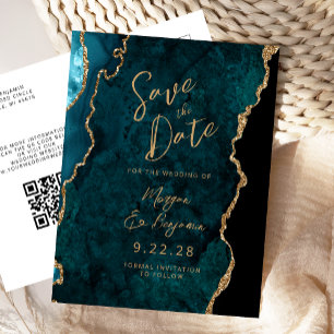 Postale Faire-part Carte de sauvegarde de date élégante avec QR Code