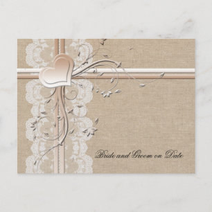 Postale Faire-part Carte de sauvegarde de date en dentelle de luxe en
