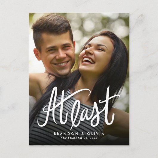 Postale Faire-part Carte de sauvegarde de date *Enfin* (Devant)