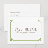 Postale Faire-part Carte de sauvegarde de date Greenery Deco Chic (Devant / Derrière)