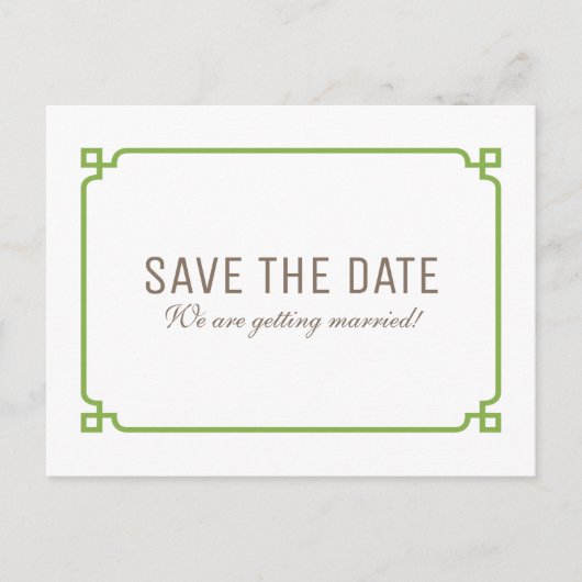 Postale Faire-part Carte de sauvegarde de date Greenery Deco Chic (Devant)