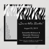 Postale Faire-part Carte de sauvegarde de date moderne en noir et bla (Devant / Derrière)