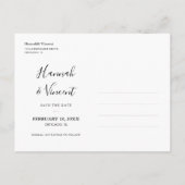 Postale Faire-part Carte de sauvegarde de date Olive Navy (Dos)