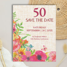 Carte de sauvegarde de date pour 50e anniversaire