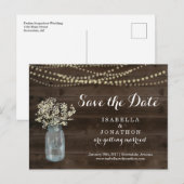 Postale Faire-part Carte de sauvegarde de date pour mariage rustique (Devant / Derrière)